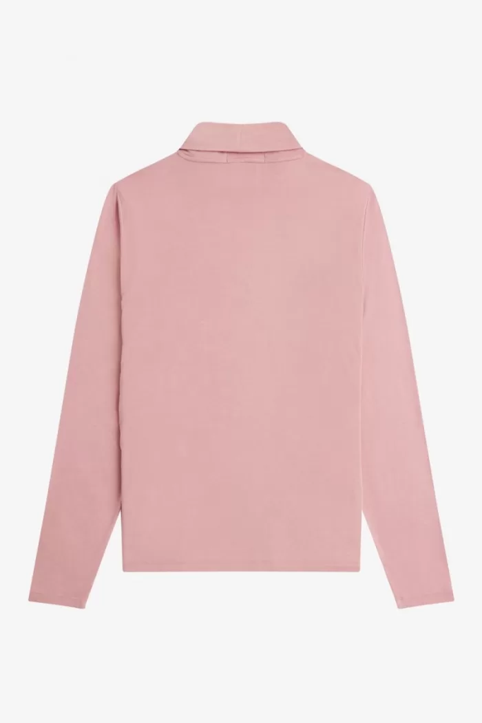 Fred Perry Roll Neck Women’s T-Shirt Dusty Rose Pink JQRPZ7684