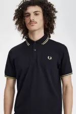 Fred Perry Shanghai M12 Men’s Polo Shirt Black Champagne EXBZG3065