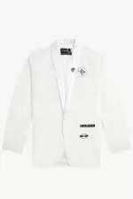 Fred Perry Shawl Collar Blazer Men’s Jackets White PNQGS1403