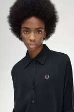 Fred Perry Sheer Sleeve Women’s Cardigan Black LQHSM5629