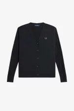 Fred Perry Sheer Sleeve Women’s Cardigan Black LQHSM5629