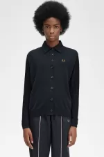 Fred Perry Sheer Sleeve Women’s Cardigan Black LQHSM5629