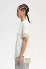 Fred Perry Sheer Trim Piqué Women’s T-Shirt Snow White IXGZW5960