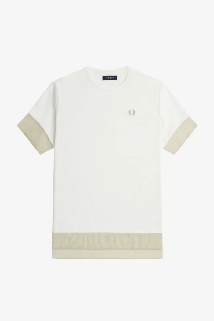 Fred Perry Sheer Trim Piqué Women’s T-Shirt Snow White IXGZW5960