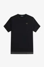 Fred Perry Sheer Trim Piqué Women’s T-Shirt Black INADH4935