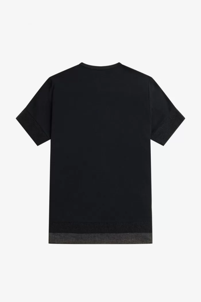 Fred Perry Sheer Trim Piqué Women’s T-Shirt Black INADH4935