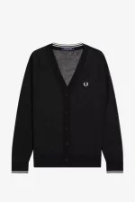 Fred Perry Sheer V-Neck Women’s Cardigan Black FHVWS7913