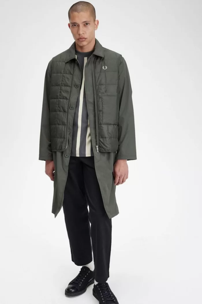 Fred Perry Shell Mac Men’s Parka Field Green HQORB8543