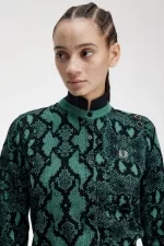 Fred Perry Snake Print Women’s Cardigan Deep Mint ZTVUC3149