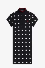 Fred Perry Spot Print Piqué Women’s Dress Black PDNYX2478