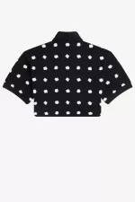 Fred Perry Spot Print Piqué Women’s Polo Shirt Black QICHM5170