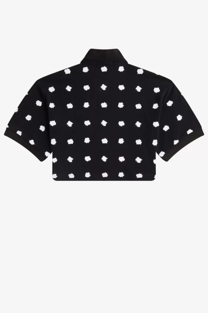 Fred Perry Spot Print Piqué Women’s Polo Shirt Black QICHM5170