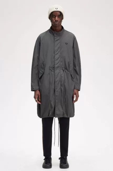 Fred Perry Straight Hem Men’s Parka Gunmetal KFYOX8435