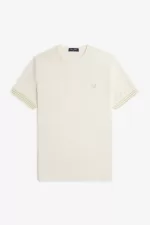 Fred Perry Striped Cuff Men’s T-Shirt Beige BJCLN0324