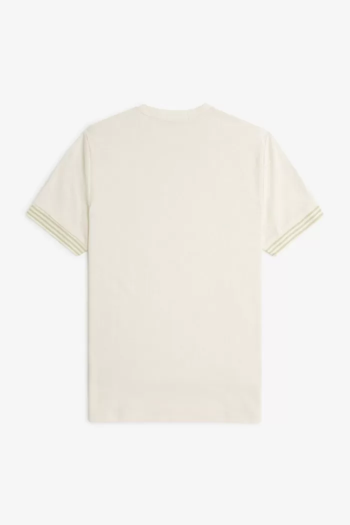 Fred Perry Striped Cuff Men’s T-Shirt Beige BJCLN0324