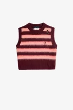 Fred Perry Striped Knitted Women’s Tanks Oxblood DUTHS0913