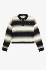 Fred Perry Striped Open-Knit Women’s Shirt Black QRWSK0237