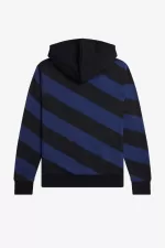 Fred Perry Striped Zip-Through Hooded Men’s Sweatshirts Black QTNHF9735