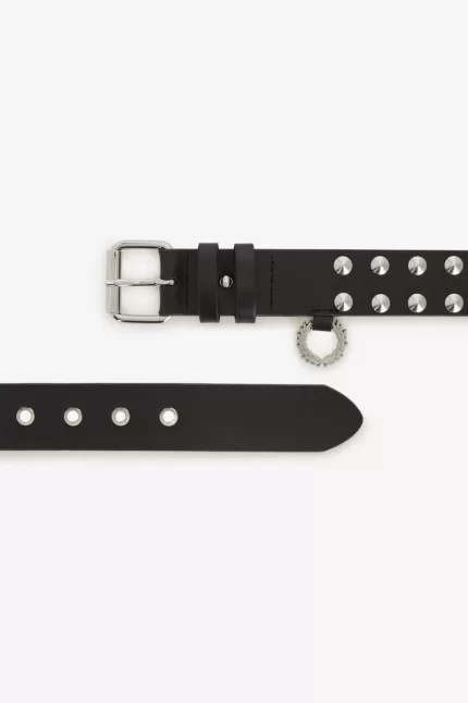 Fred Perry Studded Leather Men’s Belts Black QHDON0254