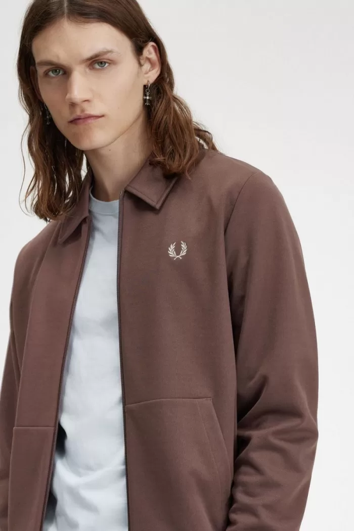 Fred Perry Tape Detail Collared Men’s Track Jackets Dark Red URYKF9037