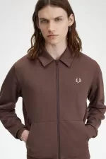 Fred Perry Tape Detail Collared Men’s Track Jackets Dark Red URYKF9037