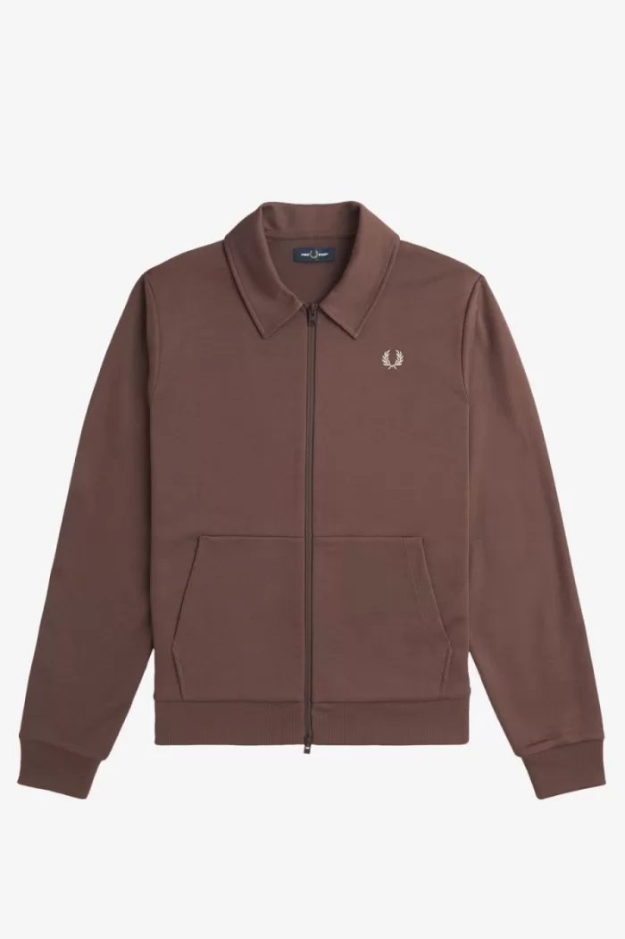 Fred Perry Tape Detail Collared Men’s Track Jackets Dark Red URYKF9037