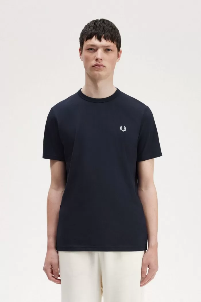 Fred Perry Tape Detail Men’s T-Shirt Navy WSURE6854