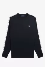 Fred Perry Taped Long Sleeve Men’s T-Shirt Black ULNAH3758