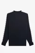 Fred Perry Taped Long Sleeve Men’s T-Shirt Black ULNAH3758