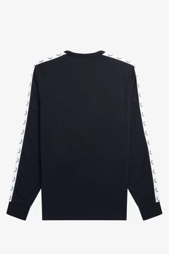 Fred Perry Taped Long Sleeve Men’s T-Shirt Black ULNAH3758