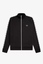 Fred Perry Taped Men’s Track Jackets Black OQCTI0321