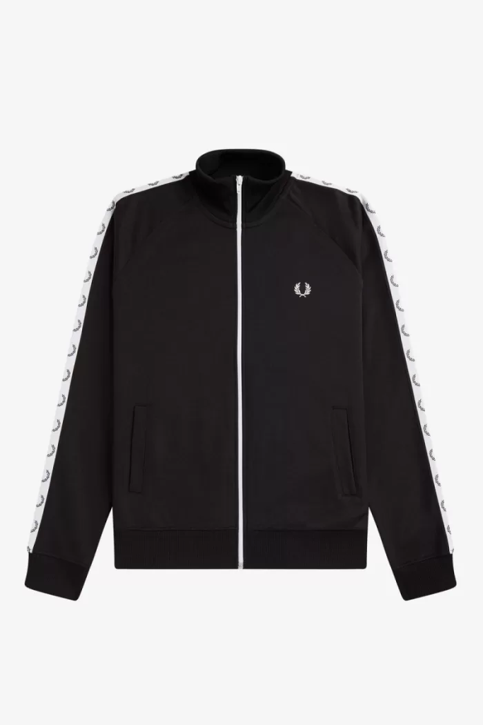 Fred Perry Taped Men’s Track Jackets Black OQCTI0321