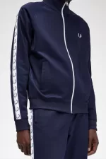 Fred Perry Taped Men’s Track Jackets Carbon Blue GJFVL0261