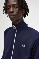 Fred Perry Taped Men’s Track Jackets Carbon Blue GJFVL0261