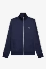 Fred Perry Taped Men’s Track Jackets Carbon Blue GJFVL0261