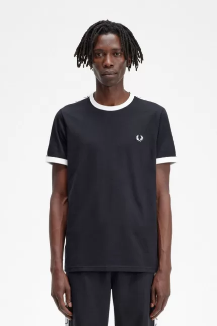 Fred Perry Taped Ringer Men’s T-Shirt Black MPEZC3728