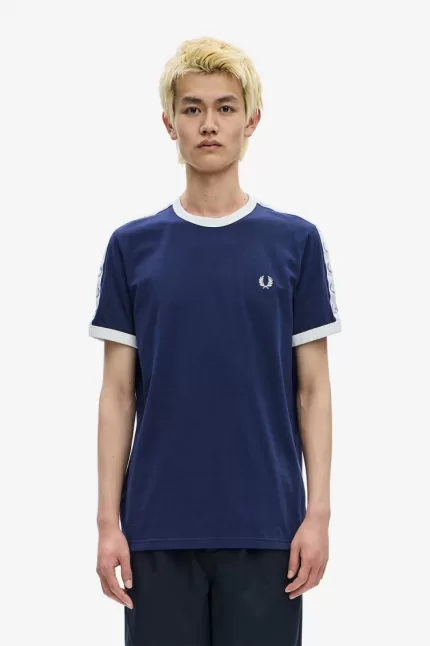 Fred Perry Taped Ringer Men’s T-Shirt Carbon Blue HUIXL8314