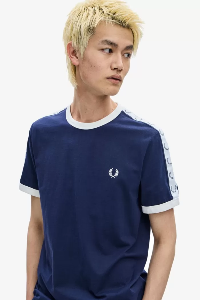 Fred Perry Taped Ringer Men’s T-Shirt Carbon Blue HUIXL8314