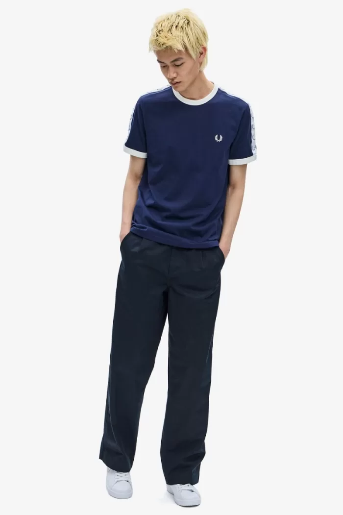 Fred Perry Taped Ringer Men’s T-Shirt Carbon Blue HUIXL8314