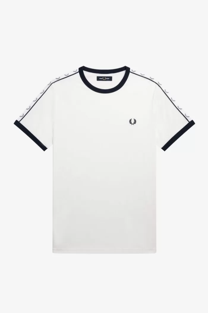 Fred Perry Taped Ringer Men’s T-Shirt Snow White FZGED0413