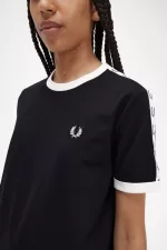 Fred Perry Taped Ringer Women’s T-Shirt Black OKQWA2786