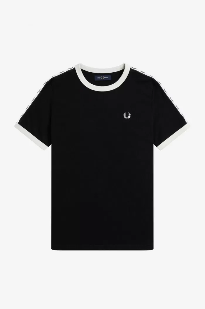 Fred Perry Taped Ringer Women’s T-Shirt Black OKQWA2786