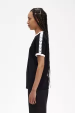 Fred Perry Taped Ringer Women’s T-Shirt Black OKQWA2786