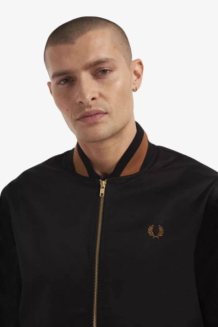 Fred Perry Tennis Bomber Men’s Jackets Black RXJUN9302