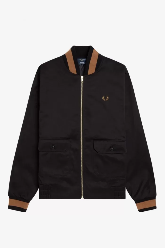 Fred Perry Tennis Bomber Men’s Jackets Black RXJUN9302