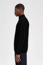 Fred Perry Textured Half Zip Men’s Jumper Black ISEBP8637