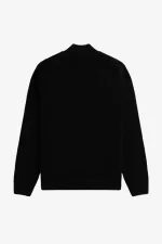 Fred Perry Textured Half Zip Men’s Jumper Black ISEBP8637