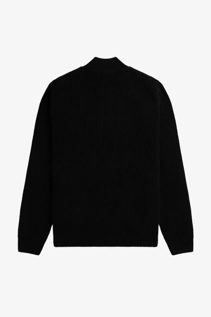 Fred Perry Textured Half Zip Men’s Jumper Black ISEBP8637