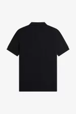 Fred Perry Textured Zip Neck Men’s Polo Shirt Black KTOBS8074