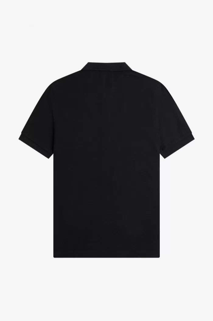 Fred Perry Textured Zip Neck Men’s Polo Shirt Black KTOBS8074